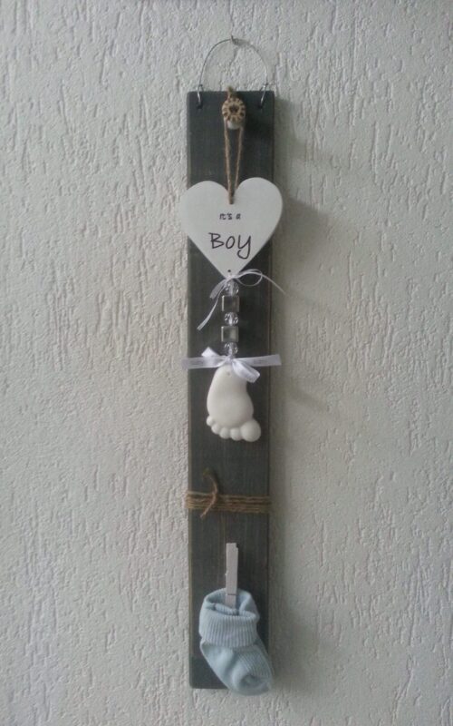 baby zeepketting "Boy" op hout