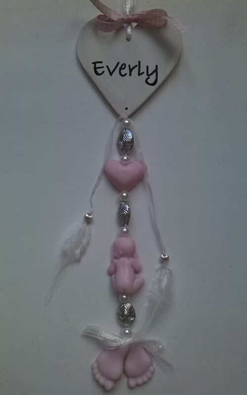Baby zeepketting met naam (voorbeeld)